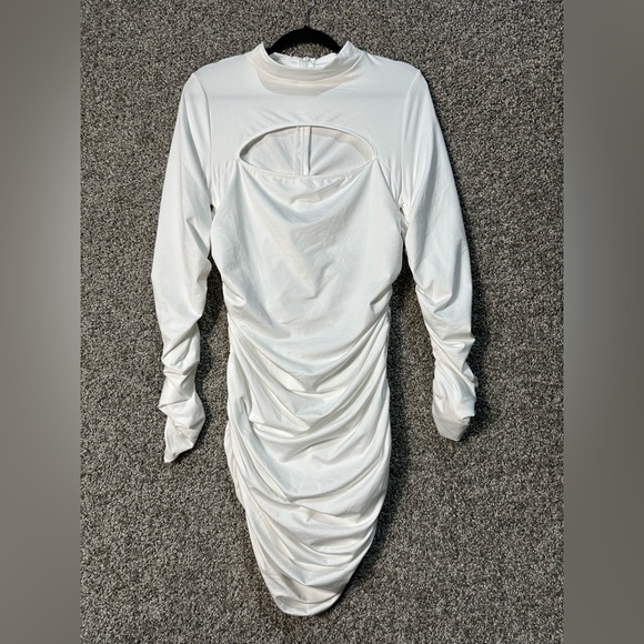 NWOT Long Sleeve Cut Out Bodycon Ruched Mini Club Dress Size XL - Picture 5 of 6